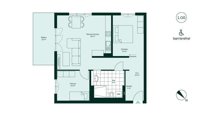 Barrierefreier und komfortabler Grundriss