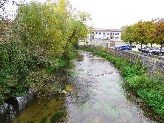 die Teisnach in unmittelbarer Nähe 