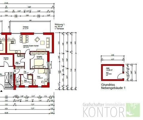 Grundriss Wohnung I EG erchts