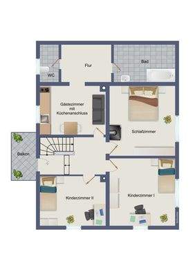 Obergeschoss (kein Maßstab)