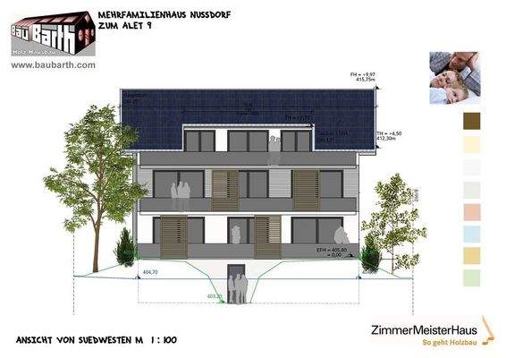20220502_MFH Nussdorf_BA1 Ost_Ansicht SüdWest