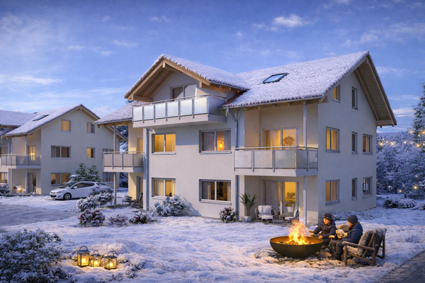 Haus 2 Außenansicht Winterbild (KI generiert)