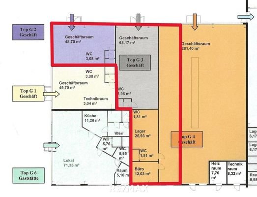 Grundriss Top2 & 3+ ca. 229m²