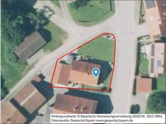 Luftbild mit Grenzen