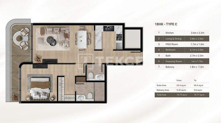 Flats in Al Furjan Dubai with Pool and Fitness Center