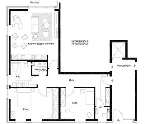 Grundriss Whg. 3