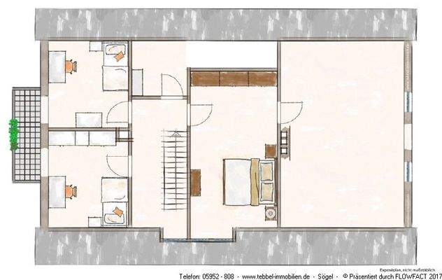 Dachgeschoss-Skizze - Exposéplan - Visualisierung