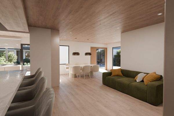 Animation Blick von der Küche zum Essplatz