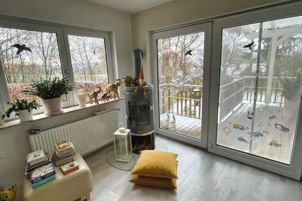 Bungalow 1 Wohnen und Kamin