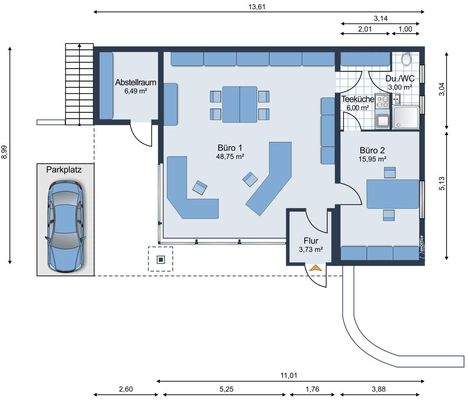 Grundriss Bürofläche