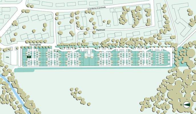 Lage des Reihenhauses im Quartier