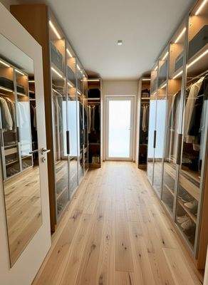 Ankleideraum digital eingerichtet