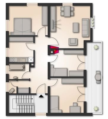 Grundriss möbliert