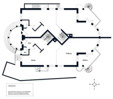 Grundriss Erdgeschoss - obere Villenhälfte