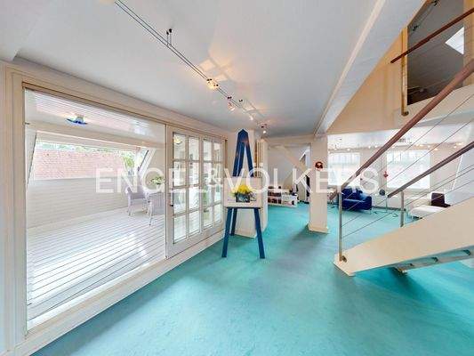 Blick zur Dachterrasse