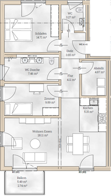 Grundriss Wohnung 4 und 6