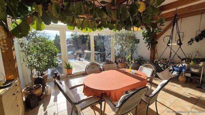 Verglaster Freisitz/Wintergarten