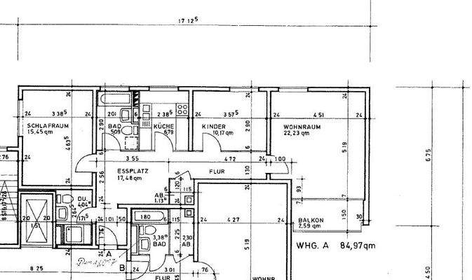 Grundriss bemaßt Friedlandstraße 1
