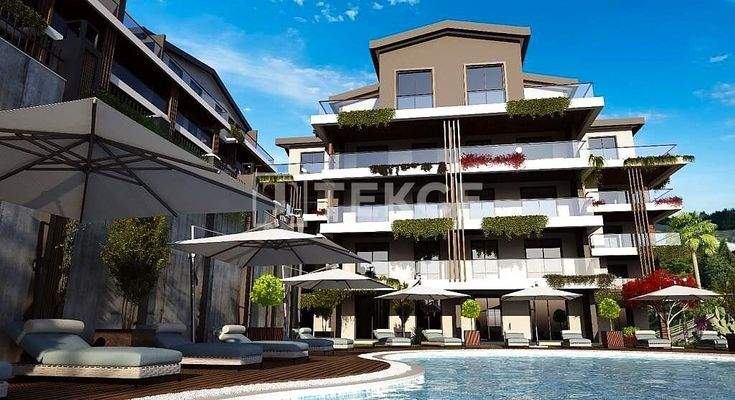 Apartments with Pool and Underground Parking in Güzelyalı