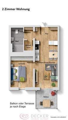 2 Zimmer_Grundrissbeispiel