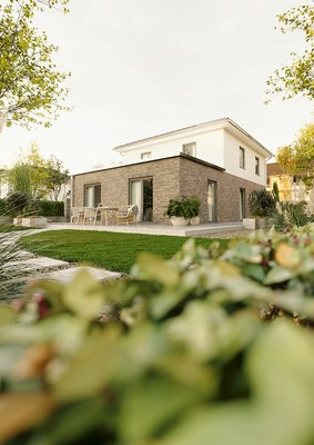 Stadthaus_Flair_124_Staffelgeschoss Klinker_Garten