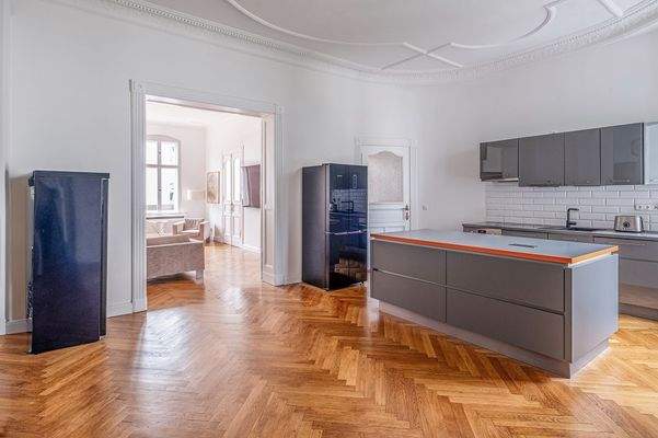 Küche mit BlickRichtung Wohnzimmer