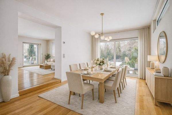 Repräsentativer Essbereich mit direktem Gartenzuga