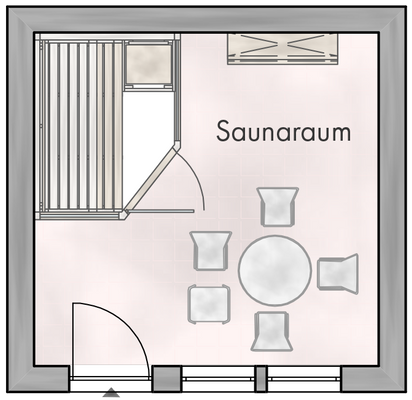 Grundriss Gartenhaus mit Sauna