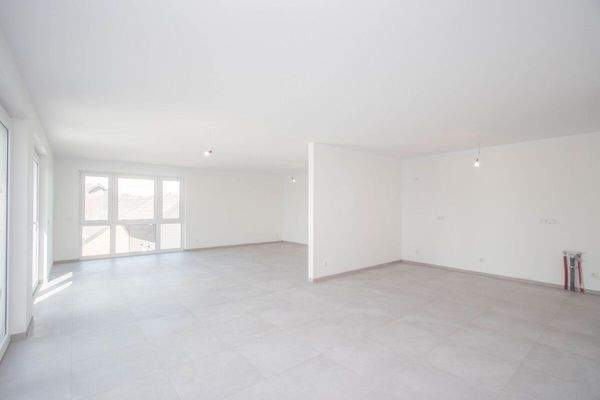 Die Küche sowie der Wohnbereich