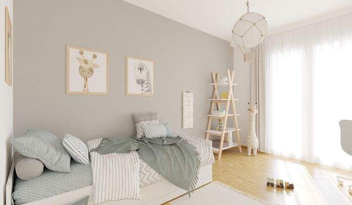 Visualisierung des Kinderzimmers der Eigentumswohn