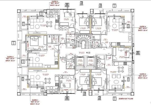 Apartments 3 Km from Cleopatra Beach in Alanya