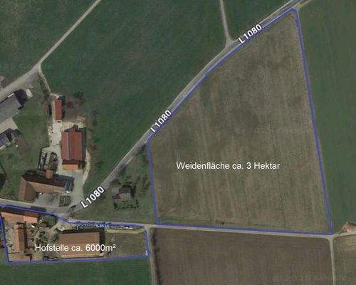 Ansicht Pferdehof inkl. Weideflächen