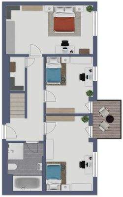 Grundriss öffentlicher Wohnbereich