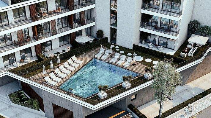 Flats in a Complex with a Pool Near the Metro in Çiğli İzmir