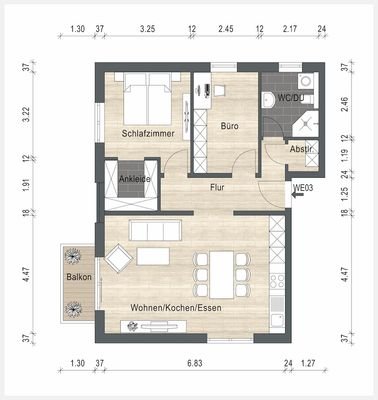 Grundriss - Obergeschoss - WE 3