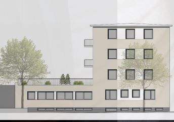 Seitenansicht mit Terrasse