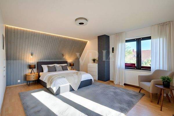 Schlafzimmer DG digital möbliert