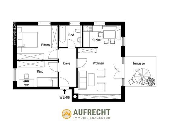 Grundriss der Wohnung 