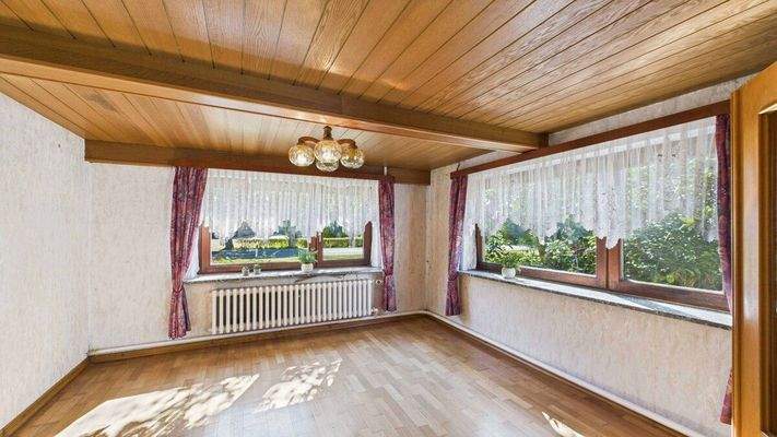 Mit Blick auf die Terrasse