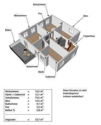 Grundriss und WFL 1. OG