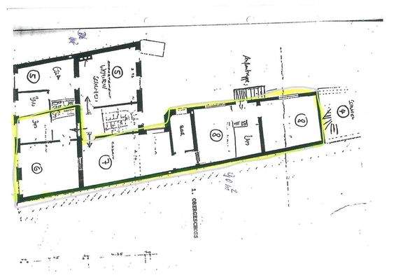 Grundriss - 4 Räume - 2 Duschbäder -1 Gäste-WC 