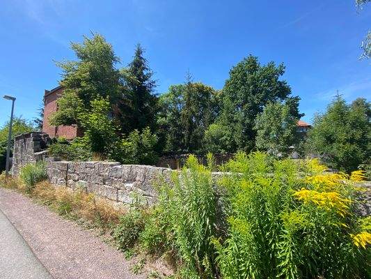 Stadtmauer an der hinteren Grundstücksgrenze