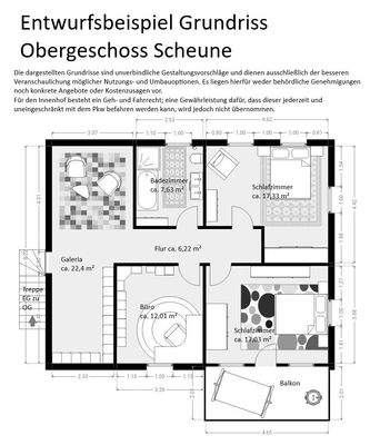 Entwurfsbeispiel Grundriss Scheune