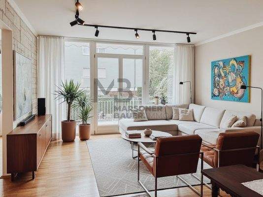 Wohnraum gerendert mit Einrichtungsvorschlag - rendering soggiorno con proposta di arredamento