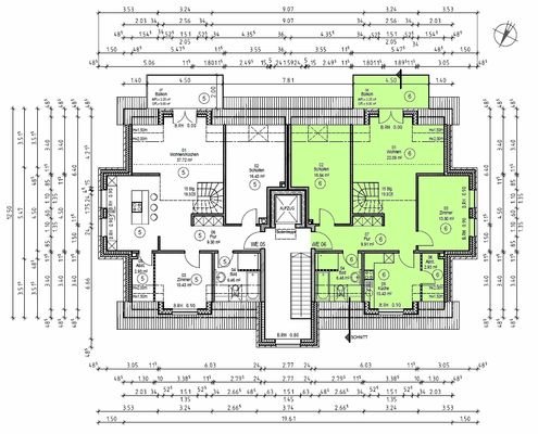 Grundriss Dachgeschoss Wohnung 6