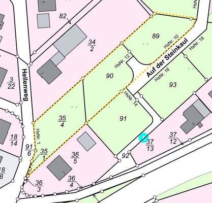 Lageplan einmarkiert