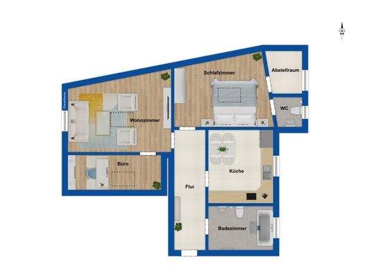 Grundriss Wohnung - 3. OG