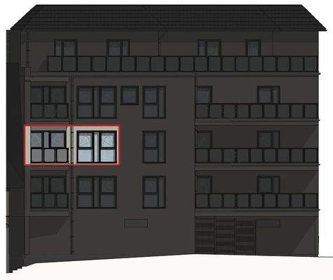 Bemaßter Grundriss Whg. 6