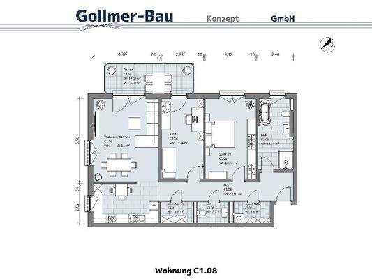 Grundriss Wohnung C1.08