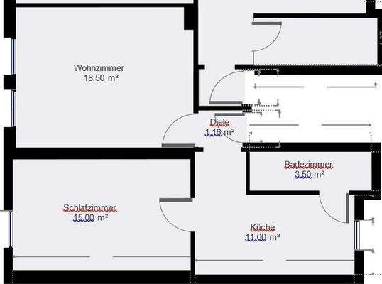 Grundriss 2-Zi. Wohnung